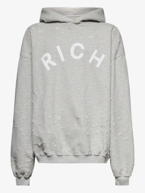 John Richmond distressed logo hoodie