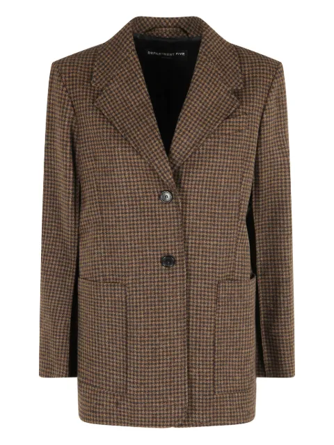 Department 5 elbow-patch houndstooth blazer