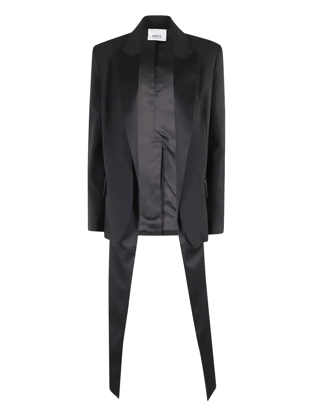 Erika Cavallini Drape-detailed Blazer In Black