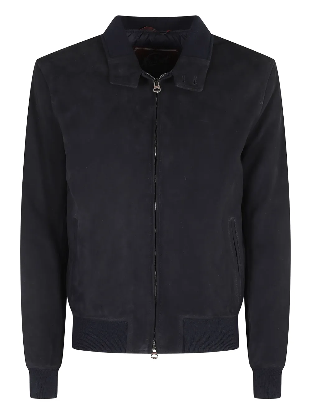 Stewart Zip Suede Jacket In Blue