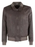 Stewart zip-up leather jacket - Brown
