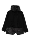 sacai hooded quilted panel jacket - Black