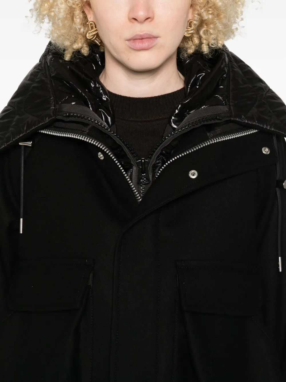 sacai Jack met capuchon Zwart