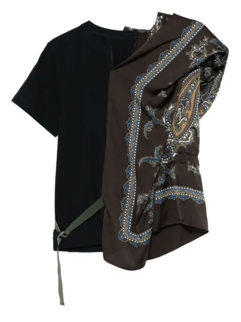 sacai paisley-print panel top