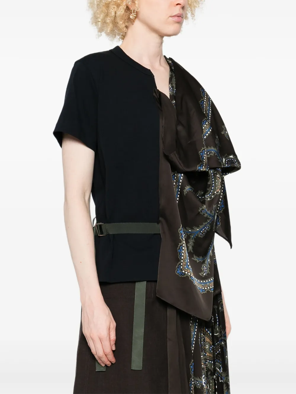 sacai Top met paisley-print 212 BLACK