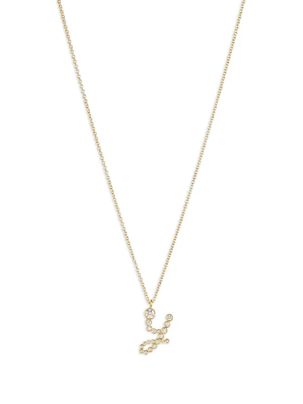 Sophie Bille Brahe 18K Recycled Yellow Gold Soprano Y Diamond Necklace