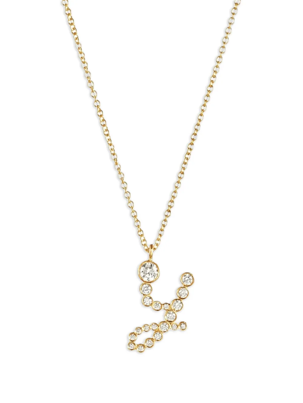 Sophie Bille Brahe 18k Recycled Yellow Gold Soprano Y Diamond Necklace In Gold