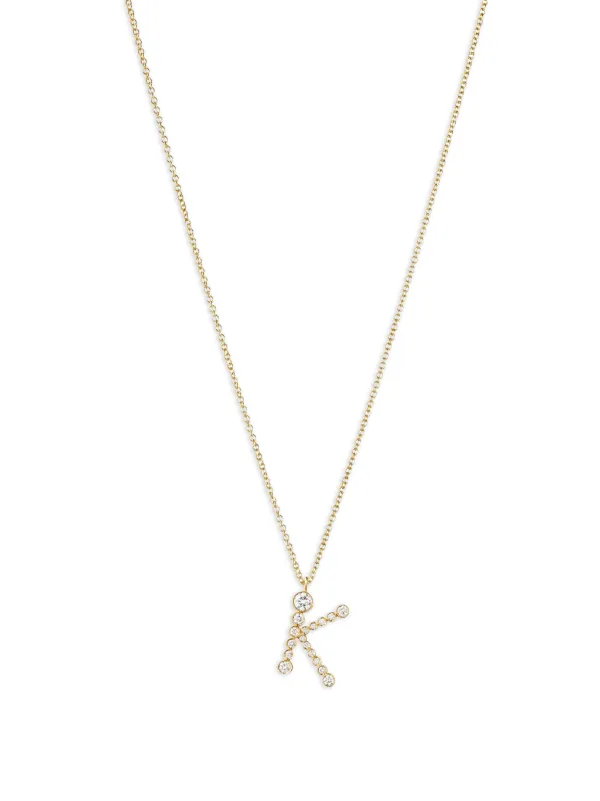 Sophie Bille Brahe 18K Recycled Yellow Gold Soprano K Diamond Necklace