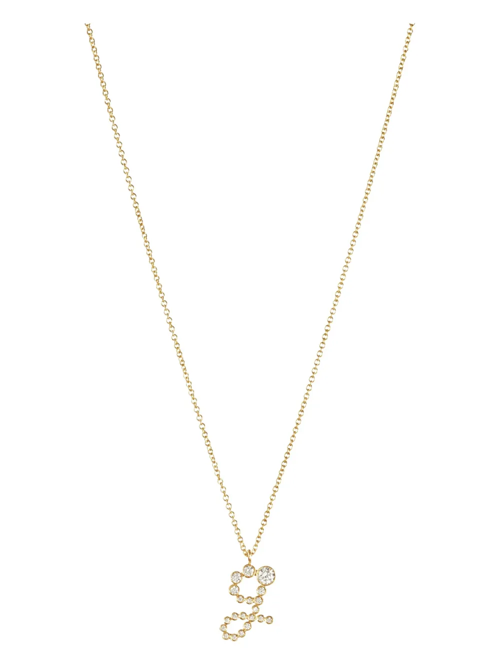 Sophie Bille Brahe Collana Soprano G in oro giallo 18kt riciclato con diamanti