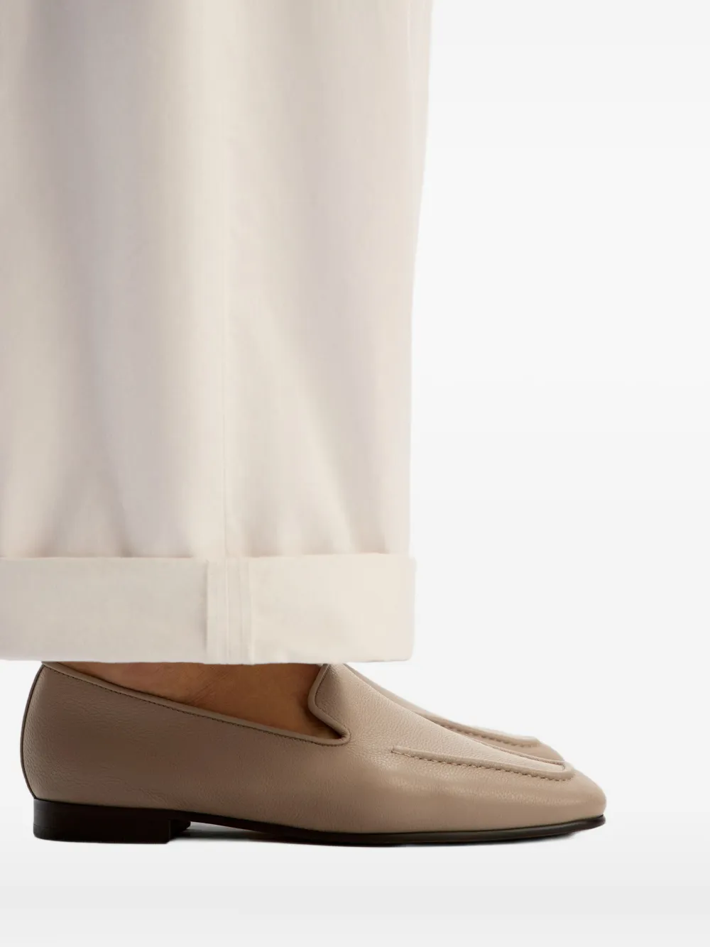 12 Storeez Leather Loafers In Neutral