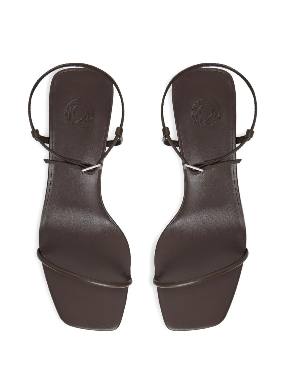 12 STOREEZ 60 mm leren sandalen met enkelbandje Bruin
