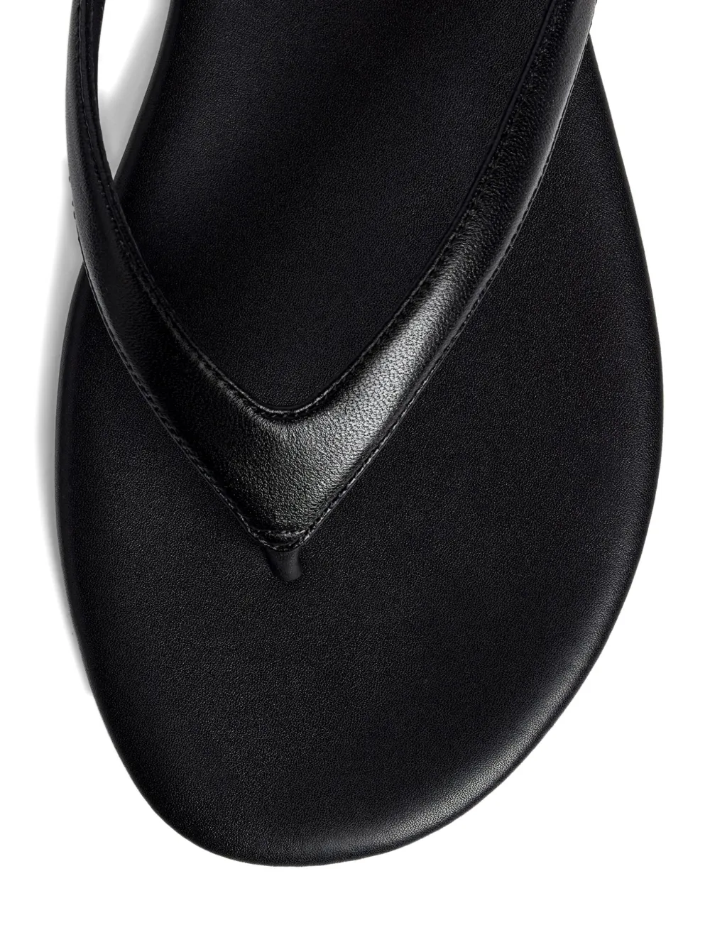 12 STOREEZ Leren teenslippers Zwart