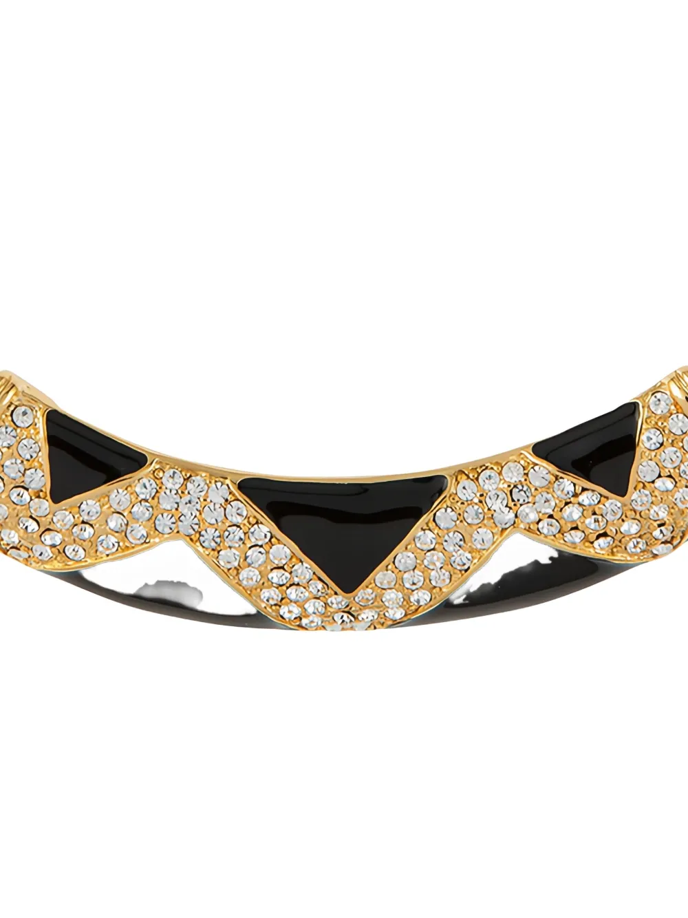 Pre-owned Monet 1980s Crystal-embellished Necklace In Gold