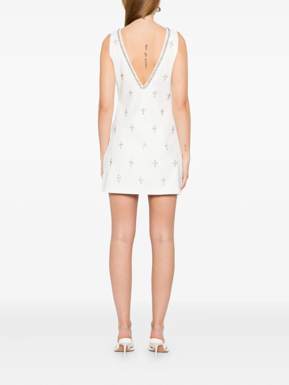 Rahil Hesan Mini-jurk verfraaid met kristallen Wit