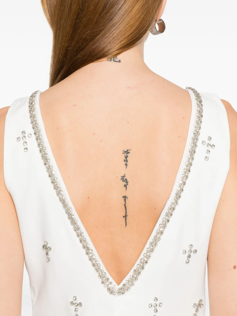 Rahil Hesan Mini-jurk verfraaid met kristallen Wit