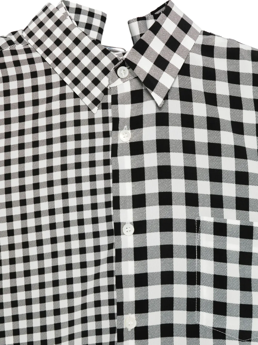 Comme Des Garçons Blouse met gingham ruit Zwart