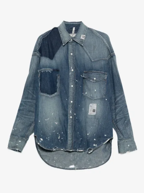 Maison MIHARA YASUHIRO paint-splatter patchwork denim shirt