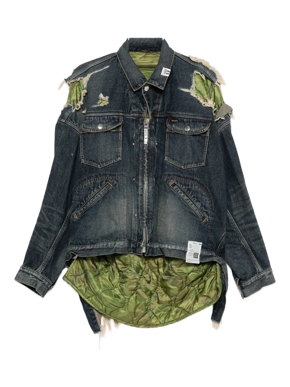 Miharayasuhiro Layered Denim Jacket In Blue