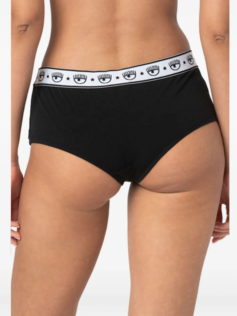 Chiara Ferragni Twee katoenen slips met oogband Zwart