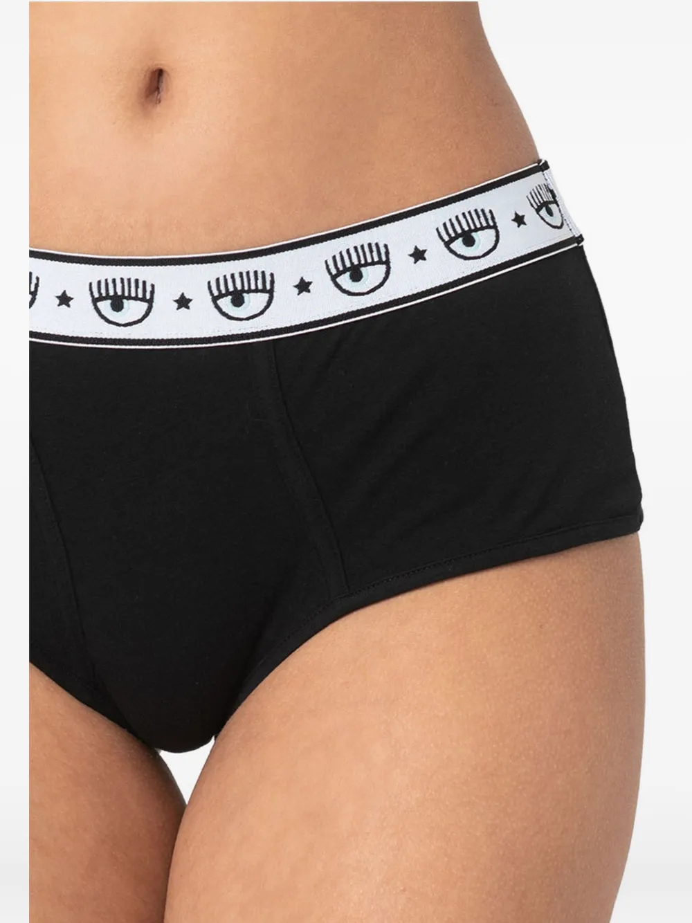 Chiara Ferragni Twee katoenen slips met oogband Zwart