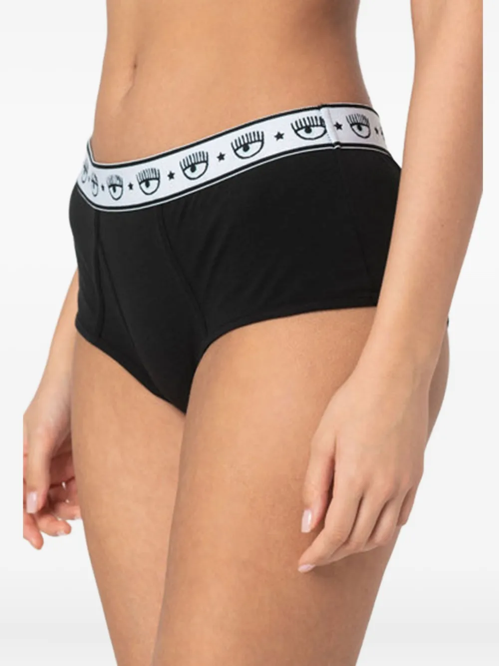 Chiara Ferragni eye-band cotton briefs (pack of two) - Zwart