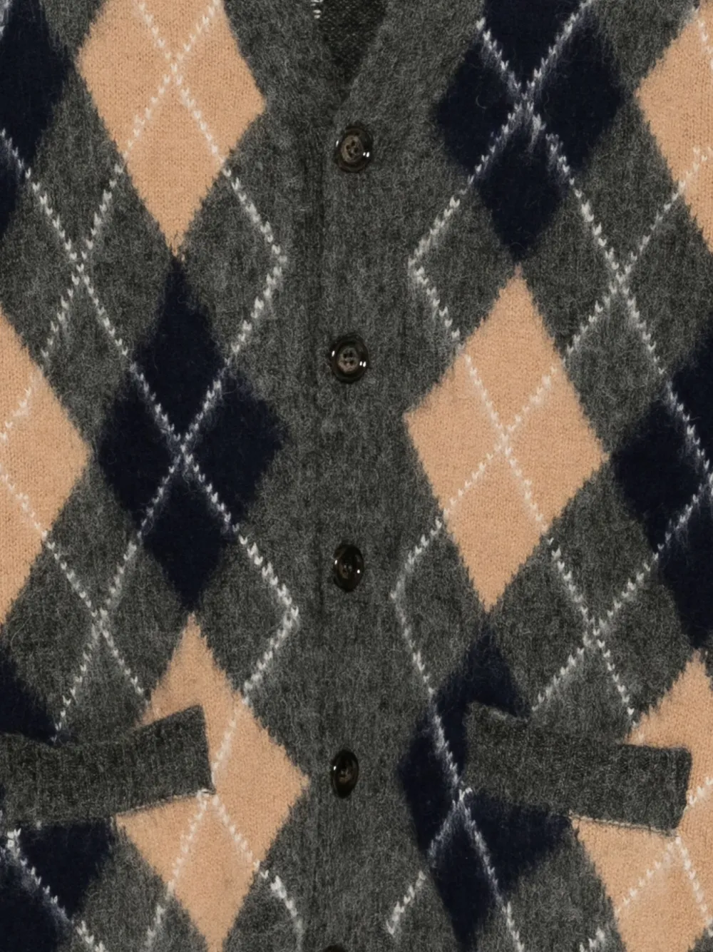 Aspesi Argyle-pattern Cardigan In Black