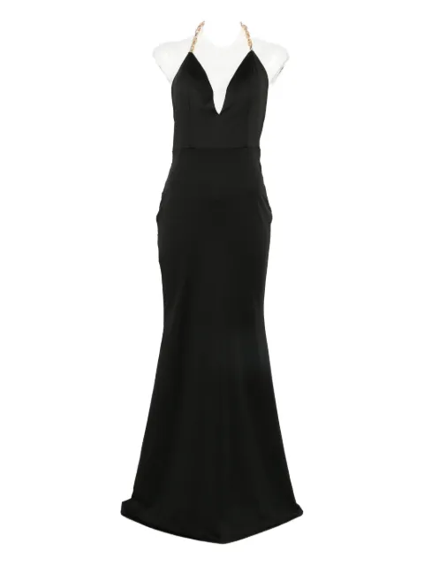 Rahil Hesan  V-neck chain-strap gown