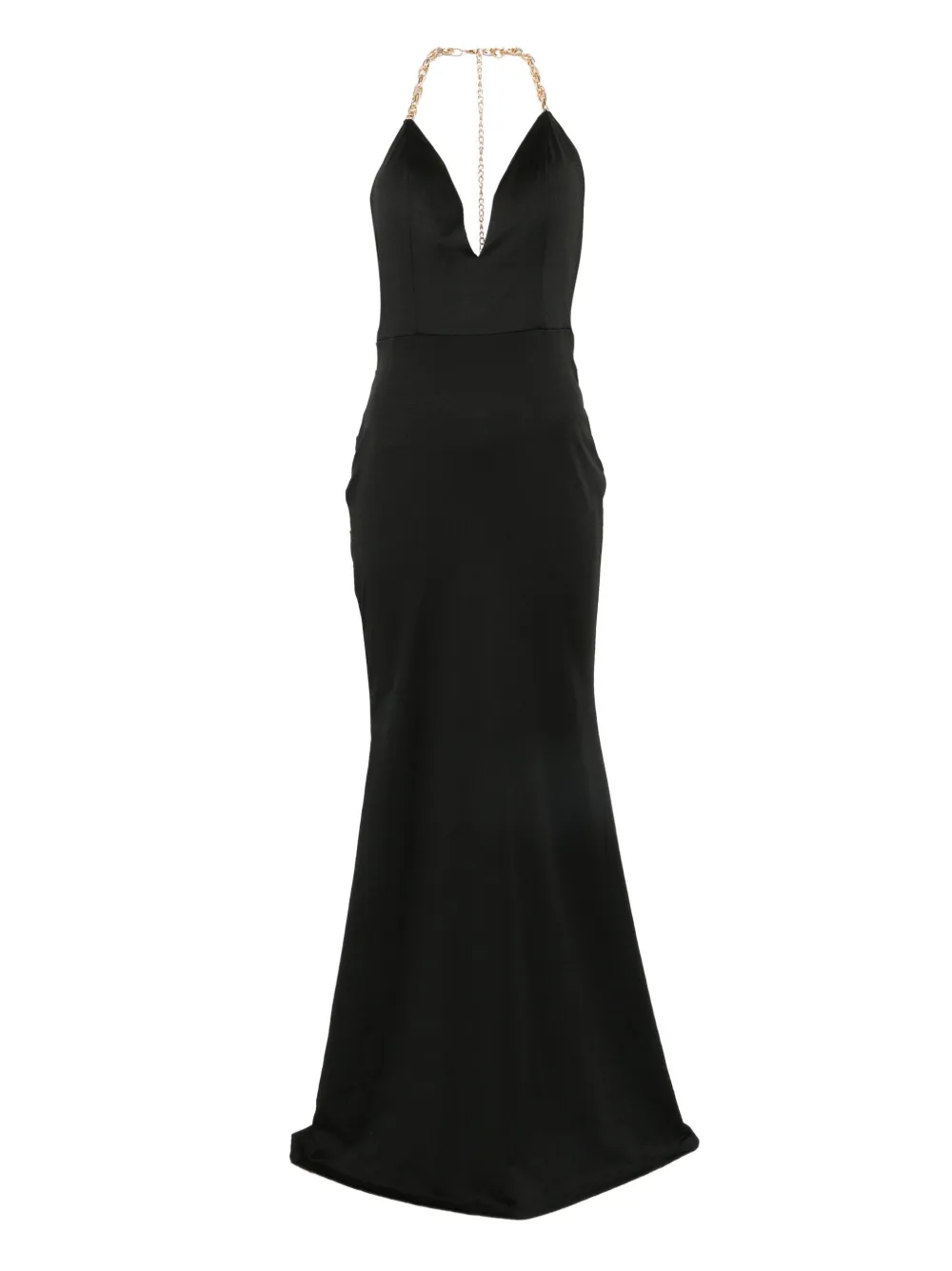 Rahil Hesan  V-neck chain-strap gown | Black | Image 1