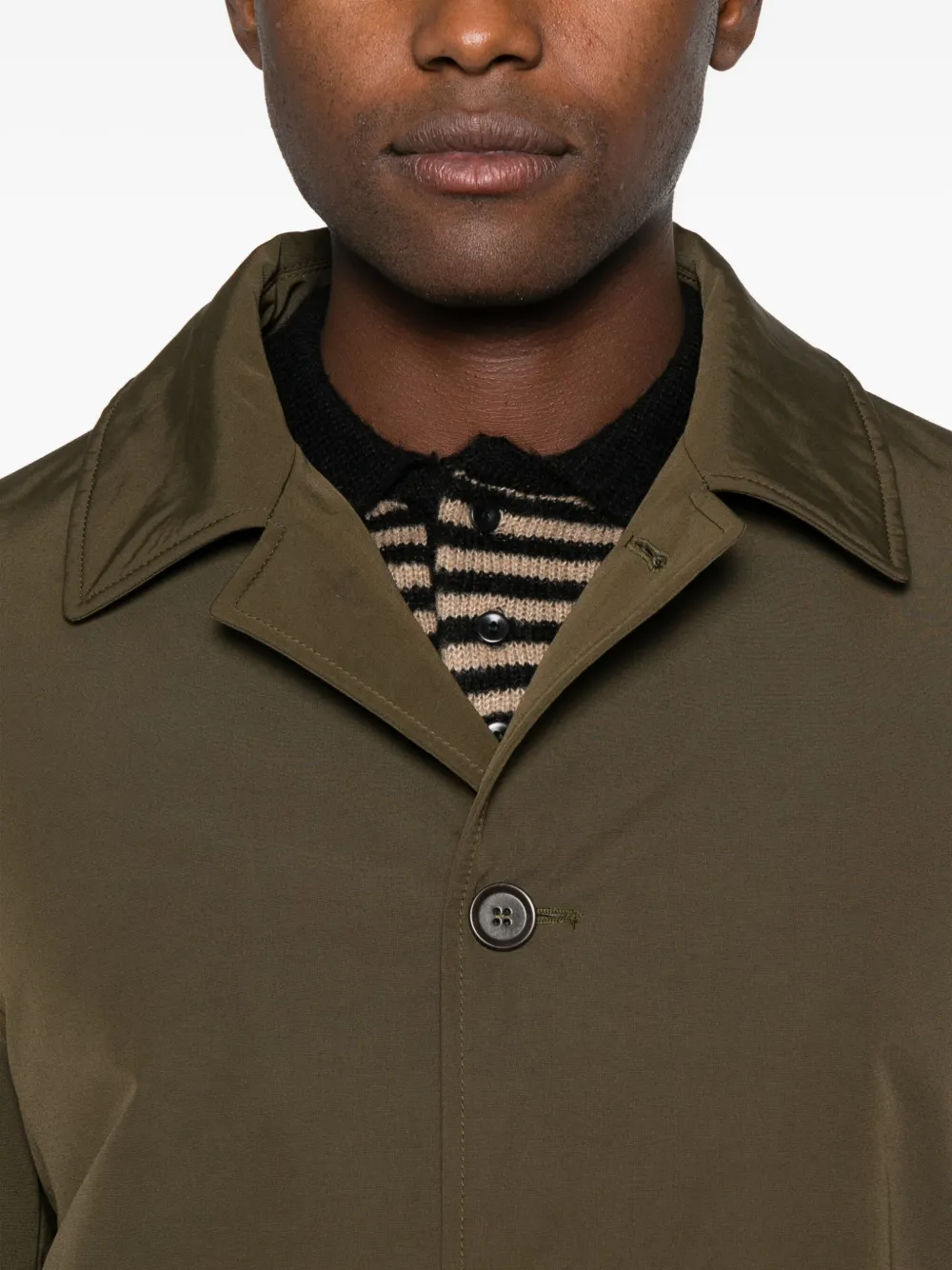 Aspesi Buttoned Cotton Coat In Green