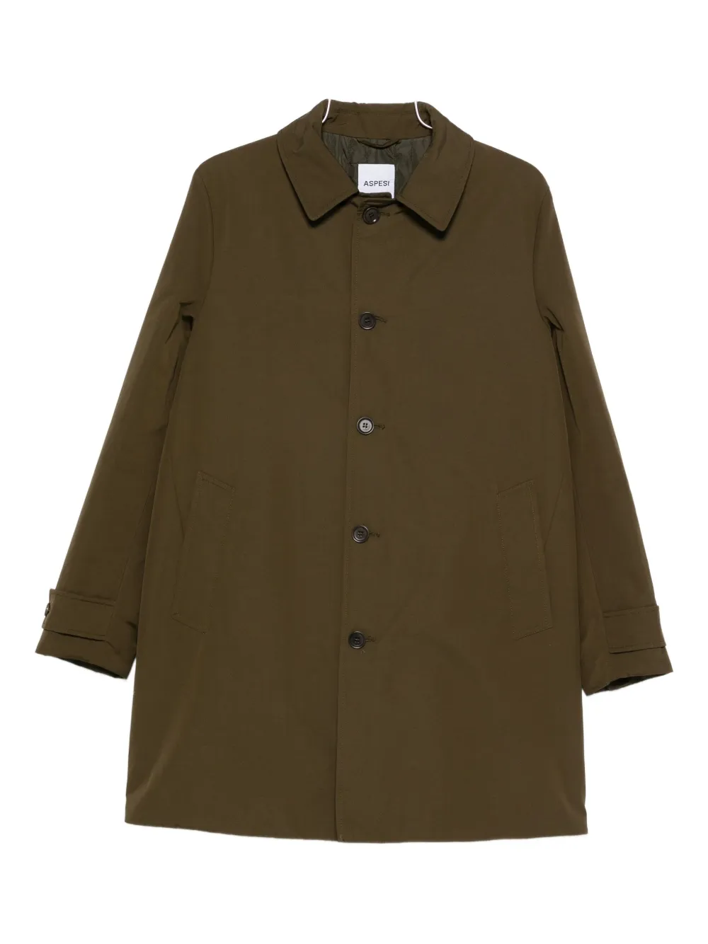 Aspesi Buttoned Cotton Coat In Green