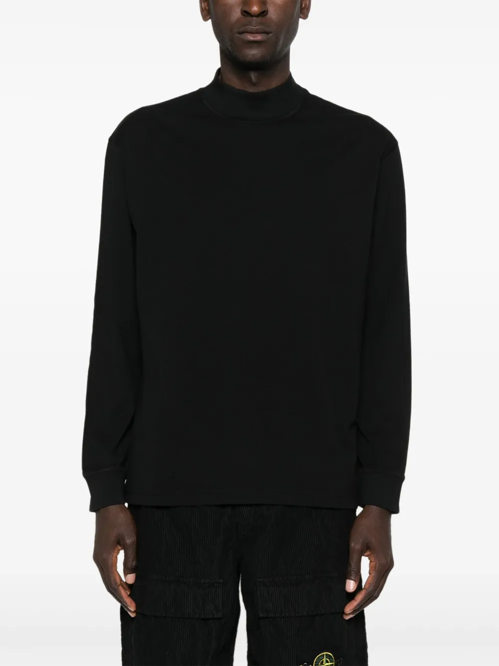 Stone Island Trui met hoge hals en lange mouwen Zwart