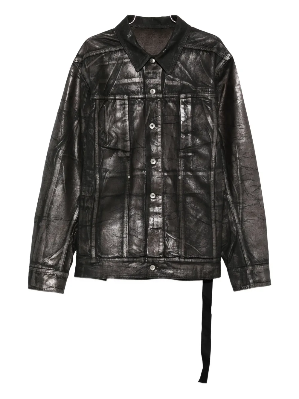Rick Owens Drkshdw Jumbo Metallic-effect Denim Jacket In Black