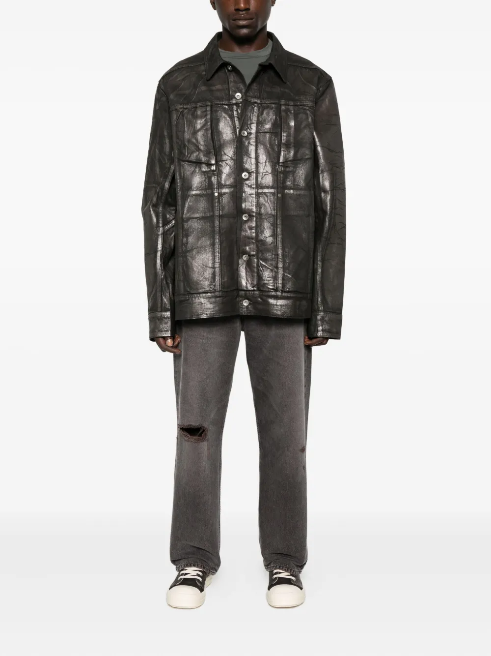 Rick Owens DRKSHDW Jumbo metallic-effect denim jacket | Denim Jackets | Image 2