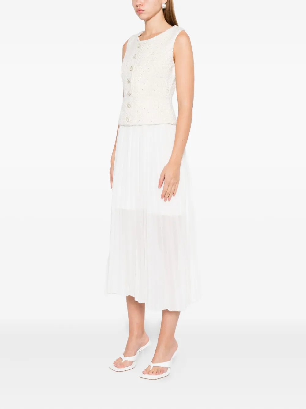 Rahil Hesan Geplooide jurk Beige