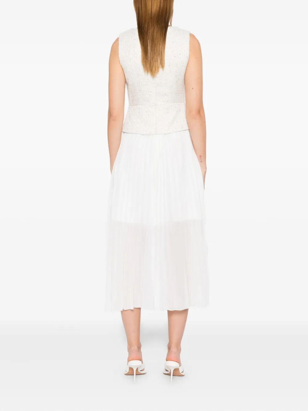 Rahil Hesan Geplooide jurk Beige