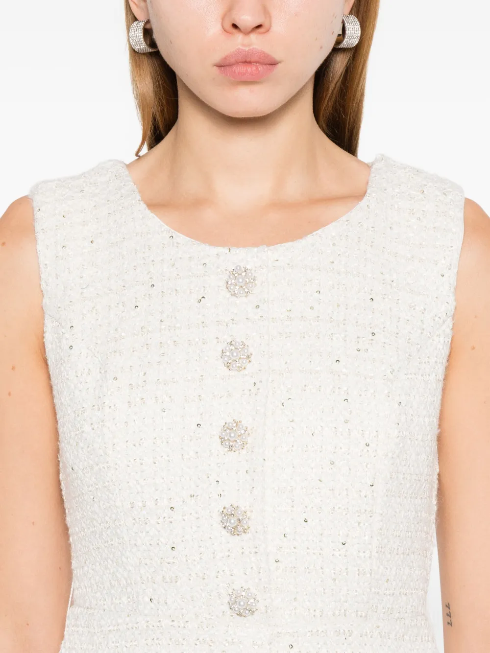 Rahil Hesan Geplooide jurk Beige