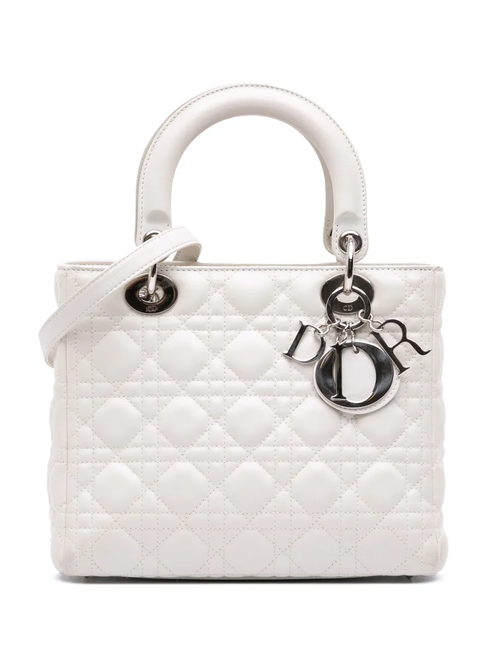 Christian Dior Pre-Owned 2012 ミディアム ラムスキン カナージュ レディ ディオール サッチェルバッグ - Christian Dior Pre-Owned 2012 ミディアム ラムスキン カナージュ レディ ディオール サッチェルバッグ -
