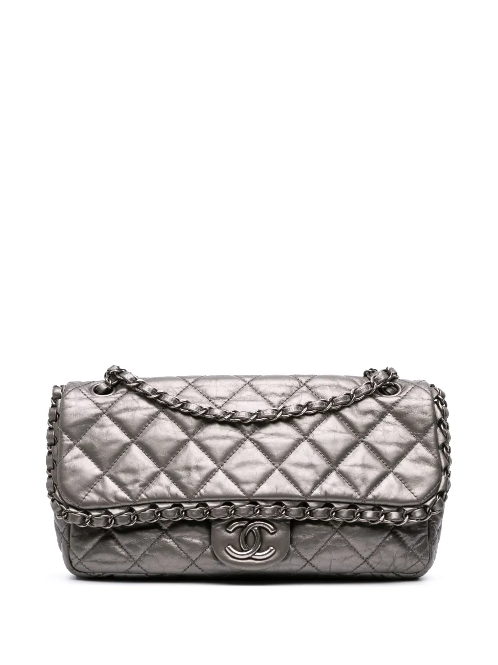 CHANEL Pre-Owned 2010-2011 ミディアム キルティング メタリック カーフスキン チェーン ミー フラップ CHANEL Pre-Owned 2010-2011 ミディアム キルティング メタリック カーフスキン チェーン ミー フラップ