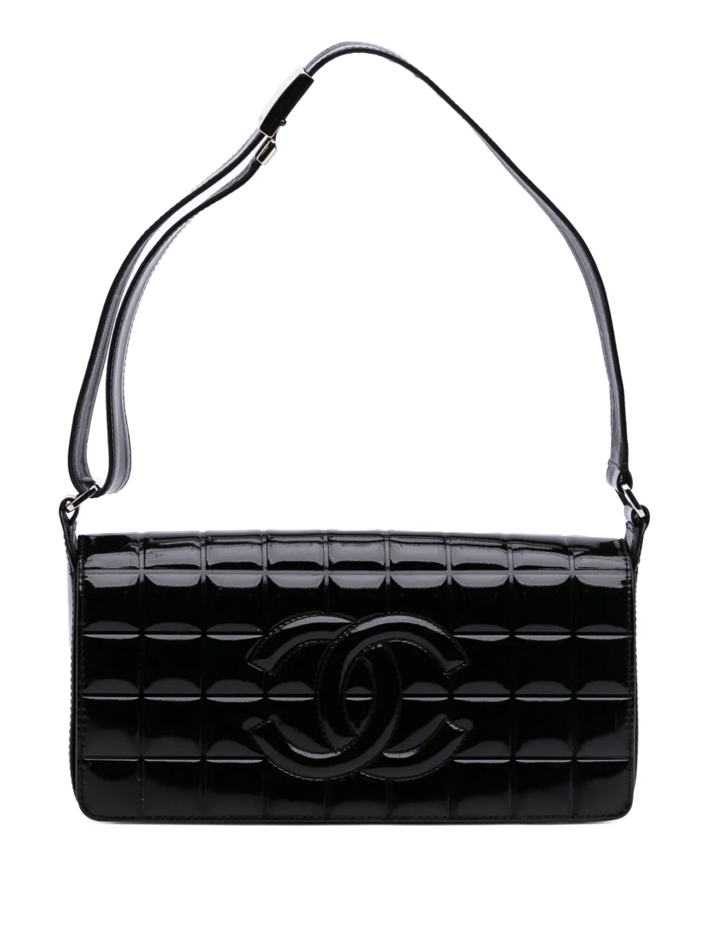 CHANEL Pre-Owned شنطة كتف 'تشوكليت بار' مصقولة بقلاب 2002-2003 | أسود | Image 1