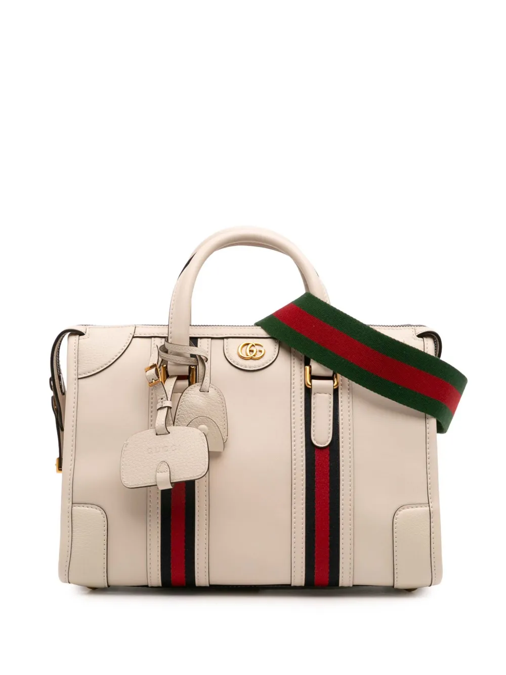 Gucci Pre-Owned 2016-2025 ミディアム カーフスキン ウェブ バウレット トップハンドル サッチェルバッグ - Gucci Pre-Owned 2016-2025 ミディアム カーフスキン ウェブ バウレット トップハンドル サッチェルバッグ -