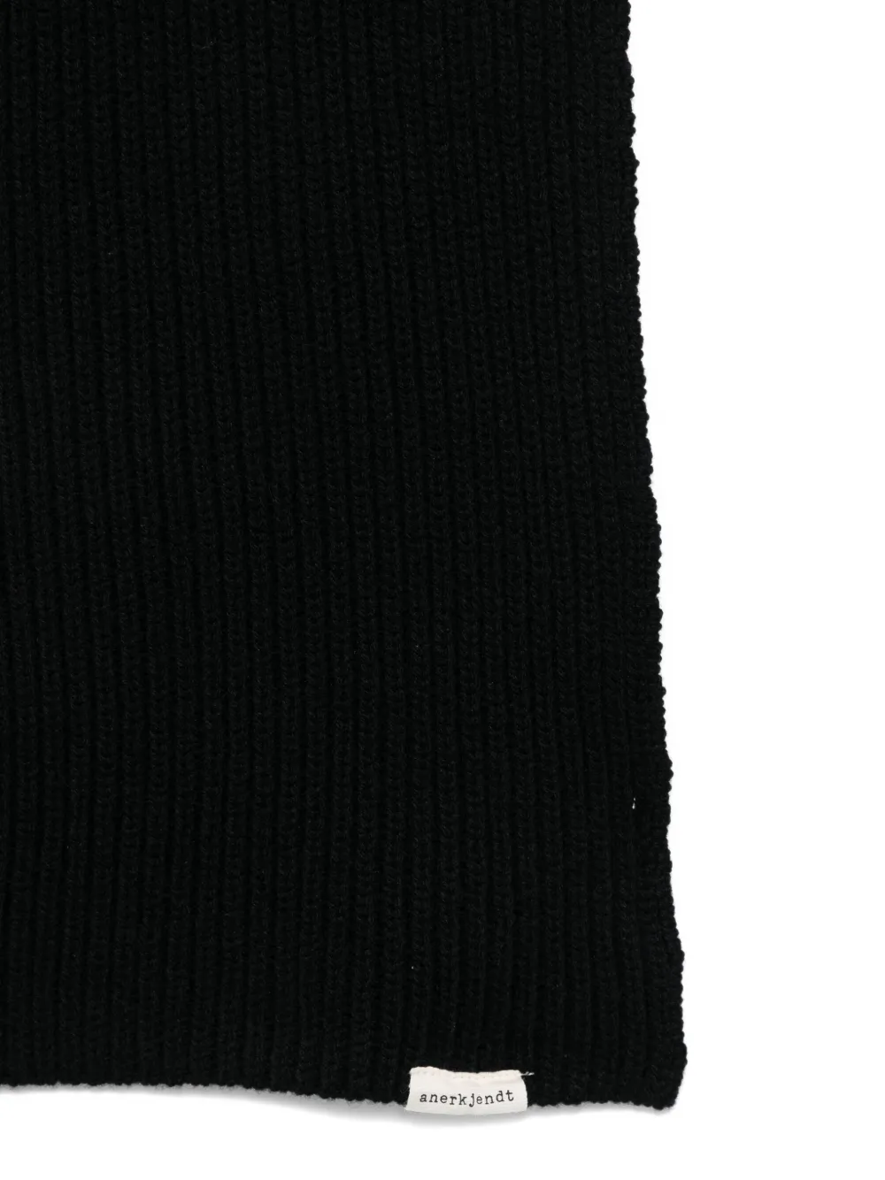 ANERKJENDT ribbed wool scarf - Zwart