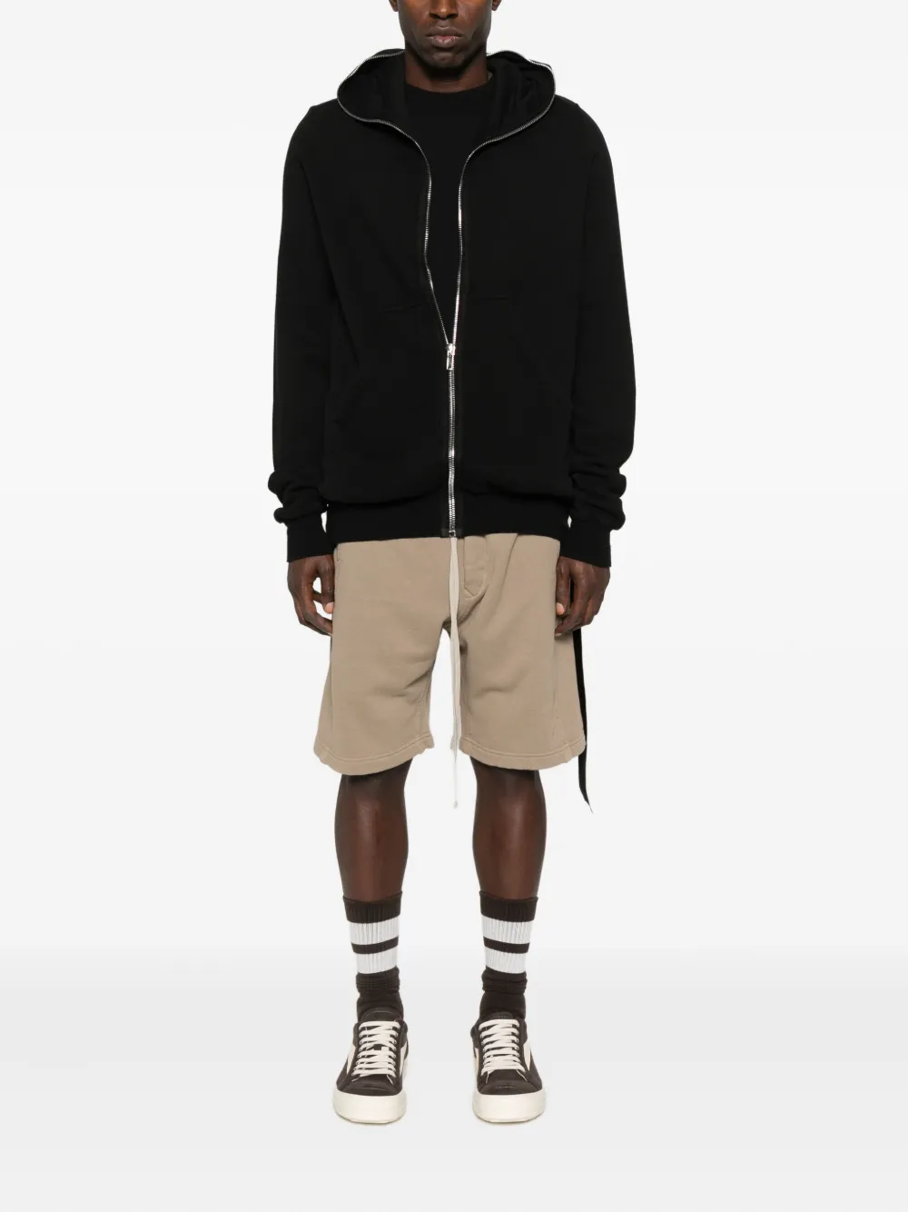 Rick Owens Drkshdw Drawstring Elastic-waist Shorts In Brown