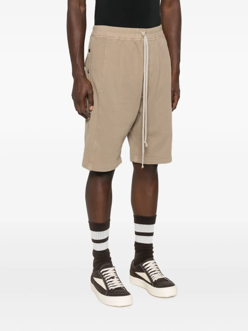 Rick Owens Drkshdw Drawstring Elastic-waist Shorts In Brown