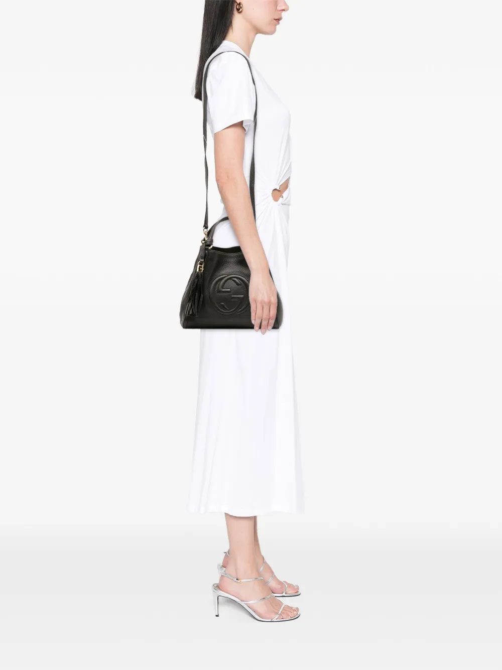 Pre-owned Gucci 2016-2025 Small Leather Soho Satchel In Black