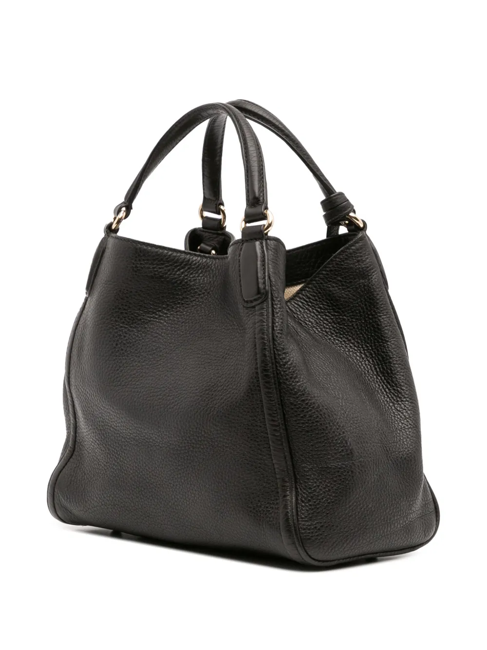 Pre-owned Gucci 2016-2025 Small Leather Soho Satchel In Black