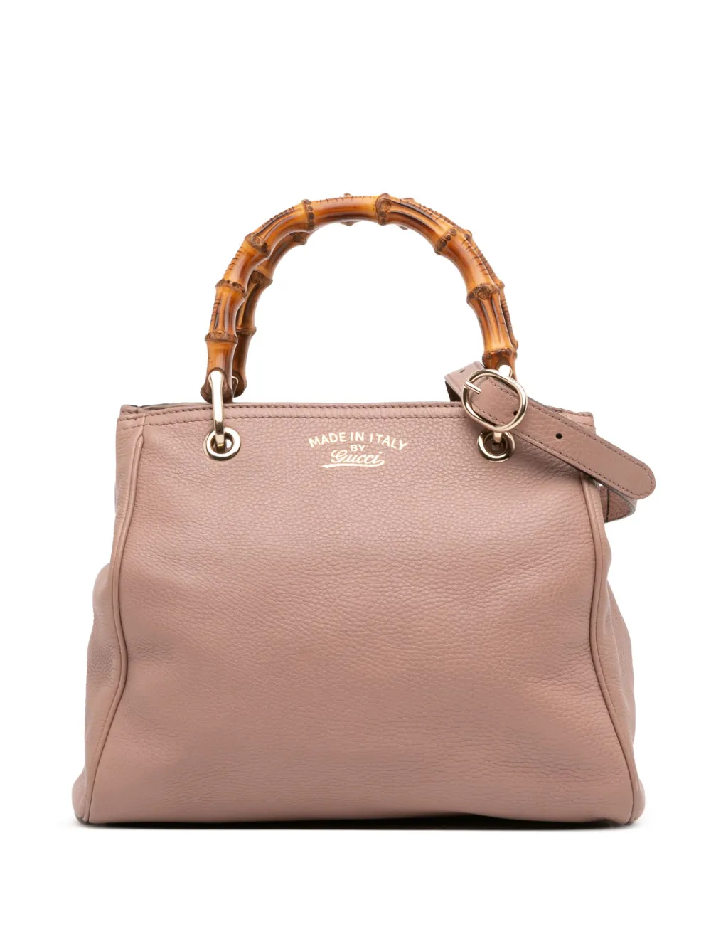 Gucci Pre-Owned 2016-2025 スモール カーフスキン バンブー ショッパー サッチェルバッグ - ブラウン Gucci Pre-Owned 2016-2025 スモール カーフスキン バンブー ショッパー サッチェルバッグ - ブラウン