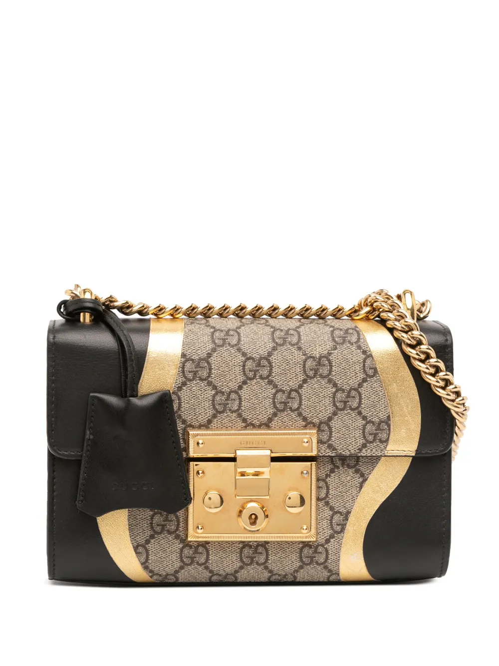 Gucci Pre-Owned 2016-2025 スモール GGスプリーム Osiride パドロック ショルダーバッグ - ブラウン Gucci Pre-Owned 2016-2025 スモール GGスプリーム Osiride パドロック ショルダーバッグ - ブラウン
