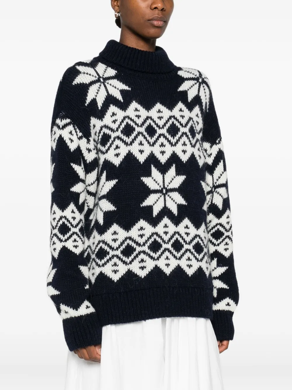 THE NEW SOCIETY Sweater met geborduurde sneeuwvlok Blauw