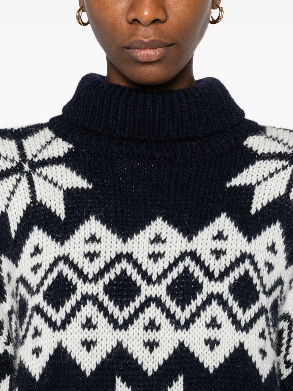 THE NEW SOCIETY Sweater met geborduurde sneeuwvlok Blauw
