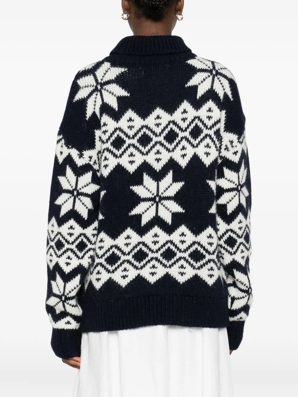 THE NEW SOCIETY Sweater met geborduurde sneeuwvlok Blauw